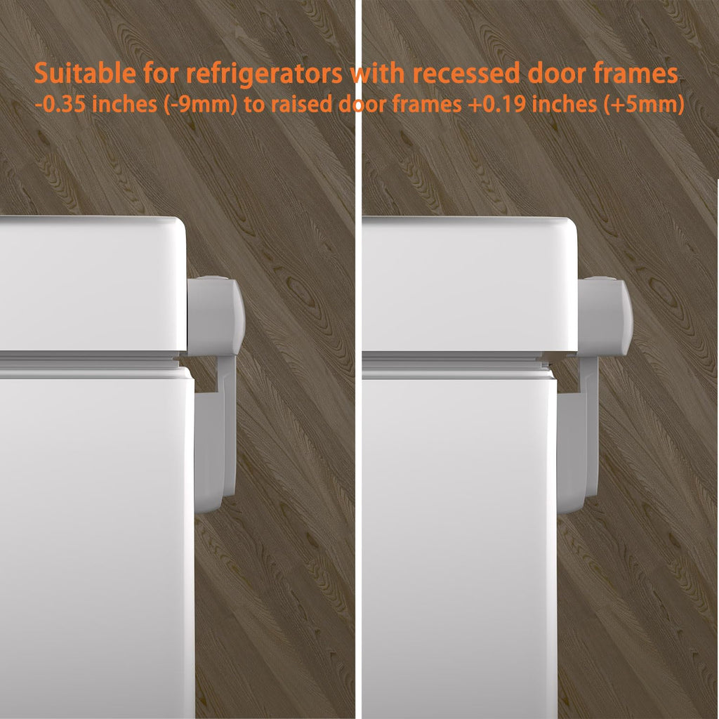 2 Pack Upgrade Child Proof Refrigerator Lock with Two Ways to Open, Home Fridge Freezer Door Lock Latch Catch to Keep Door Closed, no Tools Need or Drill (White)