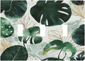 Boho Tropical Green Leaf Watercolor Banana Leaves Decorative Switch Plates 3 Gang Wall Plate Triple Toggle Light Switch Cover Faceplate Electrical Wall Panels For Bed Room Living Room Decor