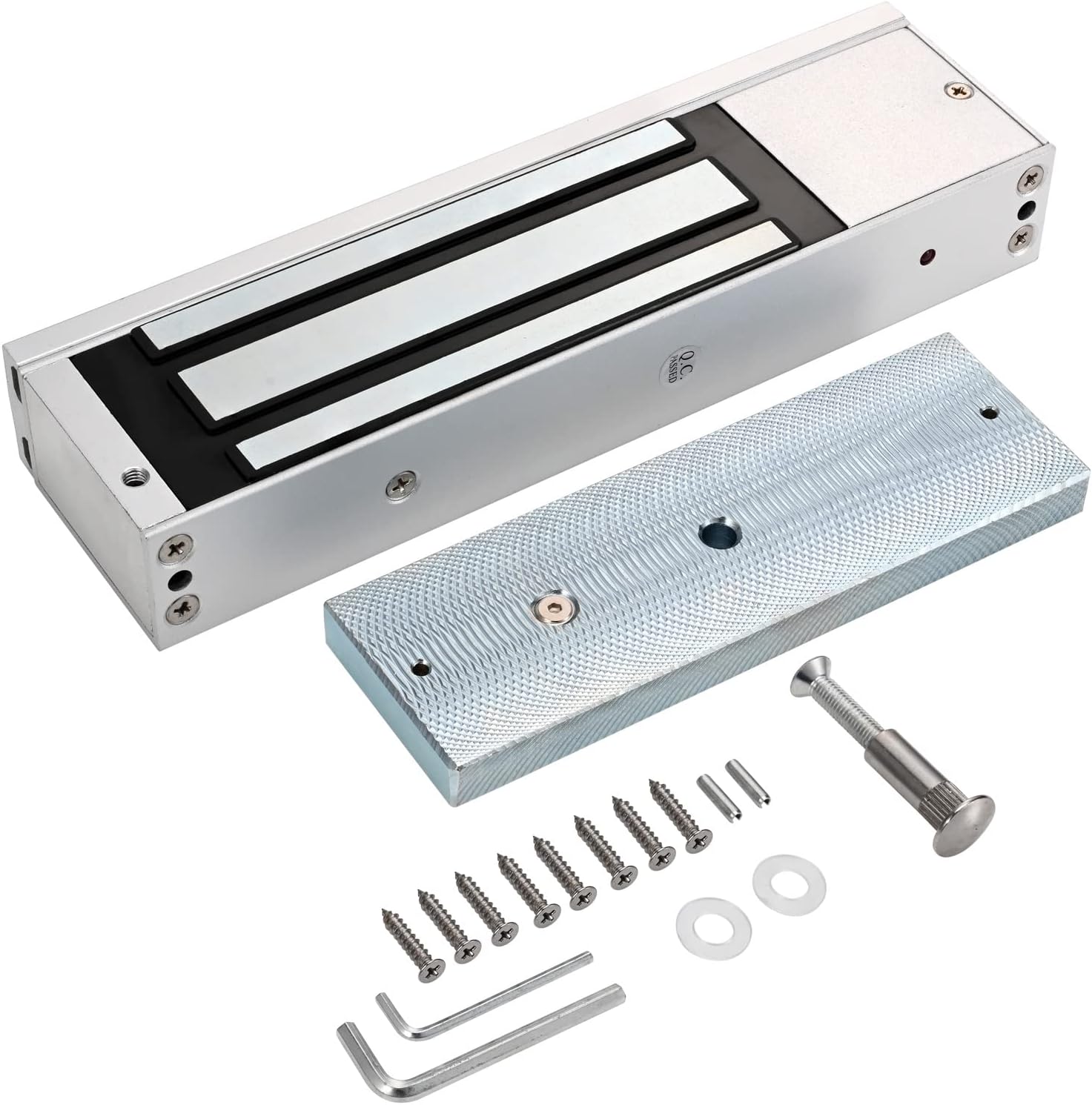 Waterproof Fingerprint Door Access Control System kit, Includes a 1200LB Magnetic Lock,RFID keypad, remotes, exit Button, Entry keypad, and a 110V AC to 12V DC Power Supply (Fingerprint-1200LB Kits)