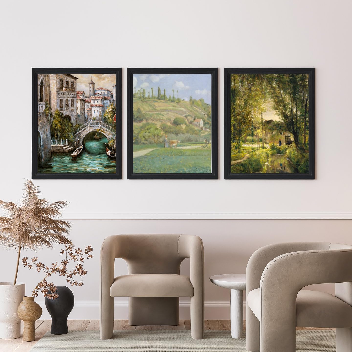 KTKDE 16x20 Picture Frame Set of 3,Studio Gallery 16 by 20 Poster Frame Black Wooden, Large Frame for Photos, Posters & Art Prints best gift