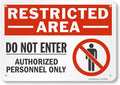 SmartSign 10 x 14 inch “Restricted Area - Do Not Enter, Authorized Personnel Only” OSHA Metal Sign, 40 mil Laminated Rustproof Aluminum, Red, Black and White, Made in USA