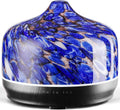Porseme 500ml Glass Essential Oil Diffuser Aromatherapy Ultrasonic Cool Mist Humidifier 15-21 Running Hours Waterless Auto-Off Air Diffusers for Sleeping Yoga Office Working Spa and Rest (Deep Blue)