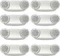SPECTSUN 8 Pack LED Exit Emergency Light Combo with Battery Backup-US Standard Commercial Corded Emergency Exit Sign Lights for Home Power Failure,UL 924 Certified,White Emergency Lighting Exit Signs