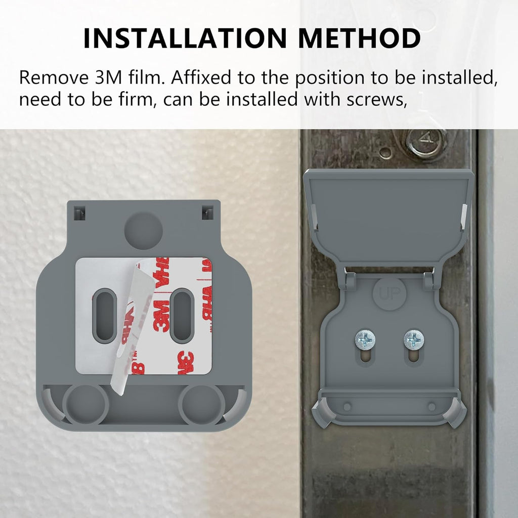 Garage Door Bracket for Ring Alarm Contact Sensor 2nd Gen – Gray Mount with Snap Clip & Screws – Secure Fit, Easy Install, Ring Compatible Accessory (1-Pack, Sensor Not Included)