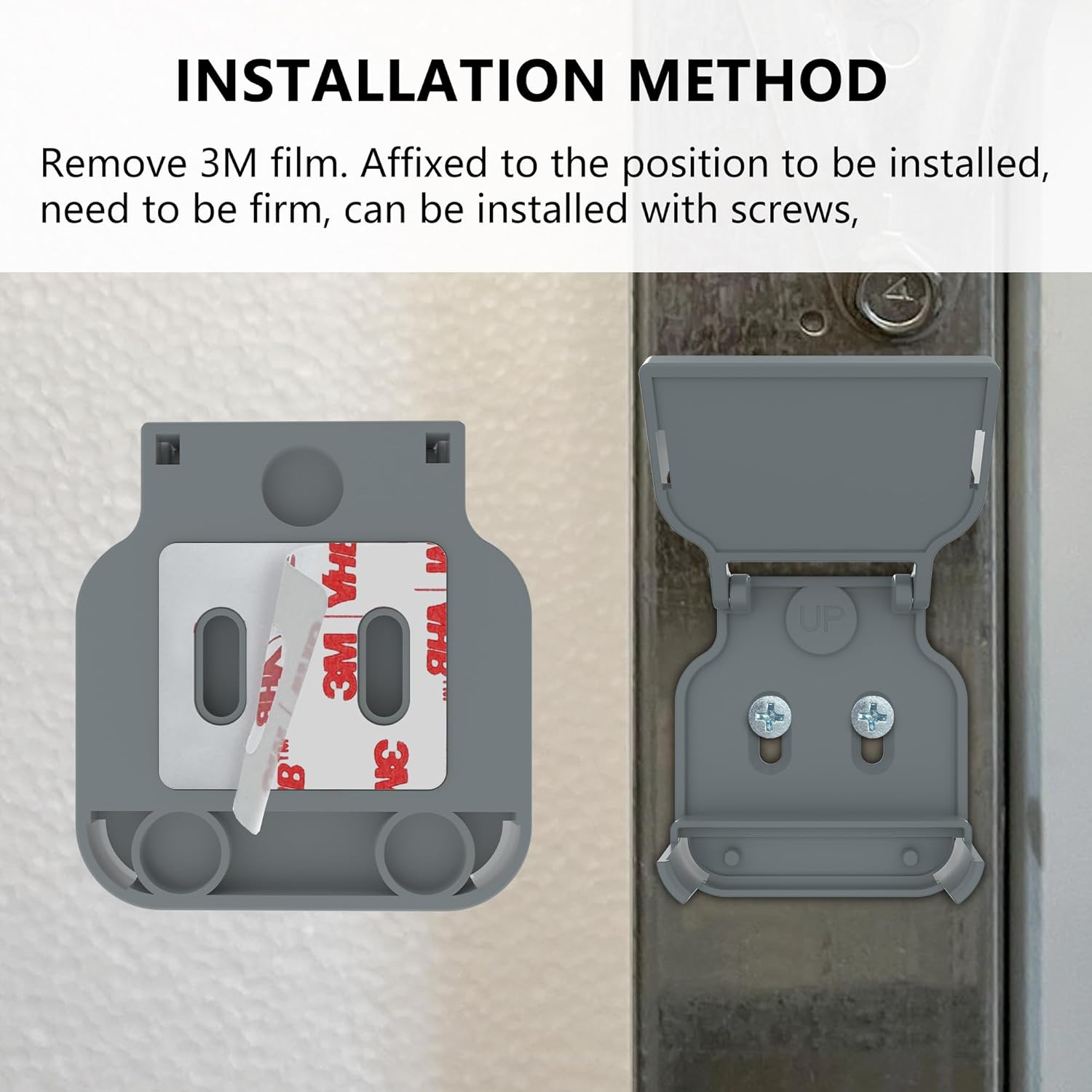 Garage Door Bracket for Ring Alarm Contact Sensor 2nd Gen – Gray Mount with Snap Clip & Screws – Secure Fit, Easy Install, Ring Compatible Accessory (1-Pack, Sensor Not Included)