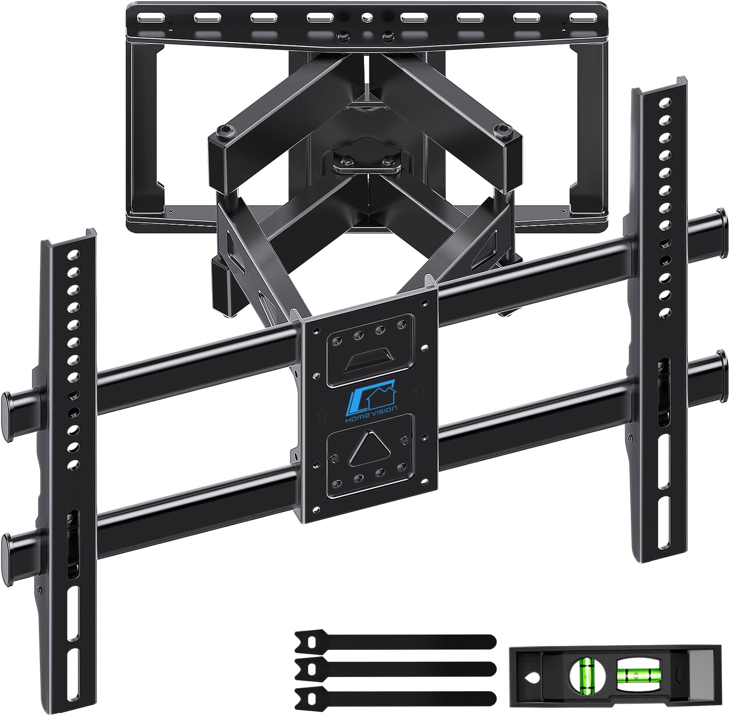 HOME VISION Full Motion TV Wall Mount for 32-85 inch TVs up to 132lbs, Fits 8”/ 12” /16” Wood Studs, TV Mount Wall Bracket with Dual Articulating Arms, Swivel, Tilt, Max VESA 600x400mm