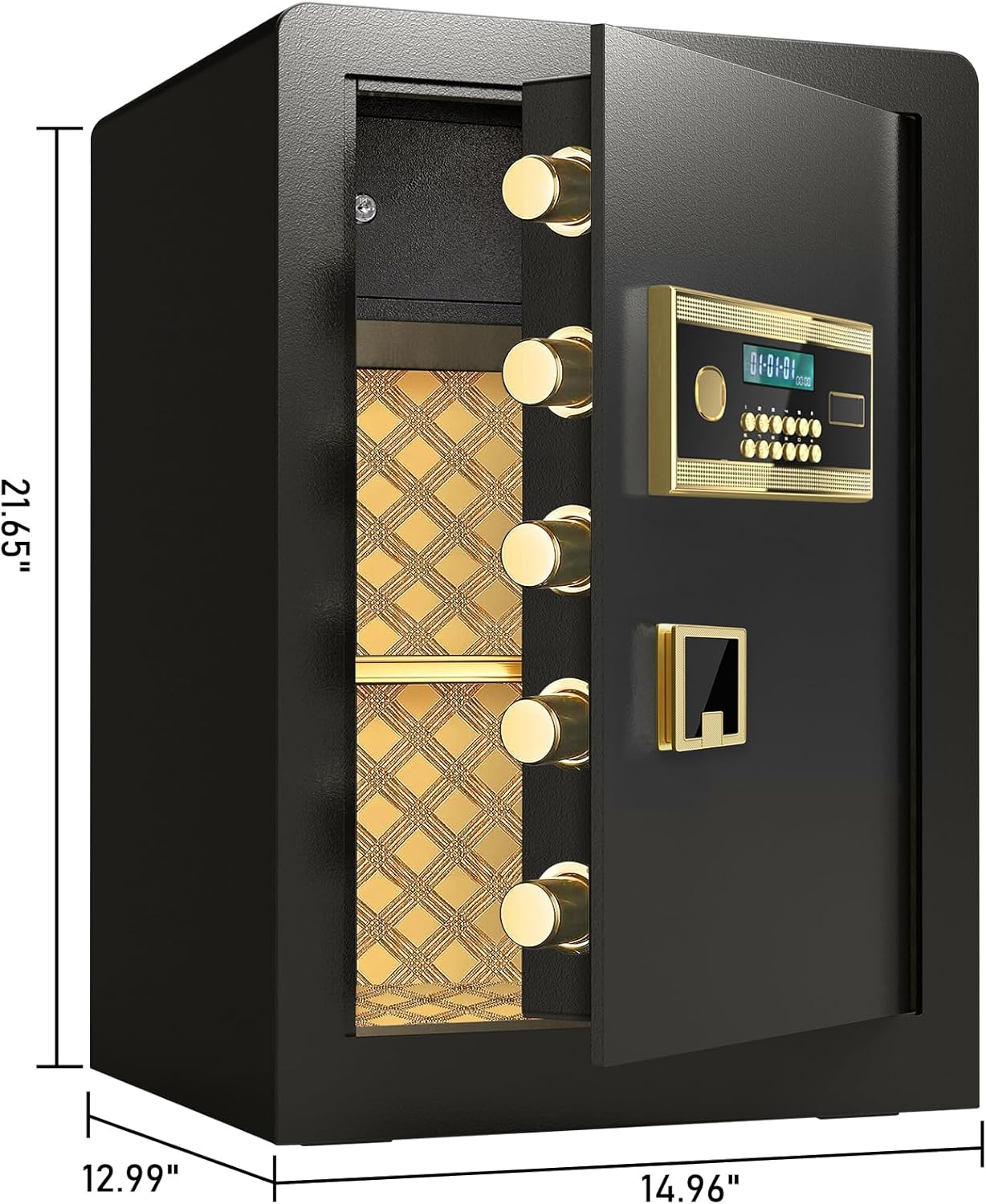 3.0 Cubic Feet Large Electronic Digital Security Safe with Hidden Code, Private Inner Cabinet, Fireproof & Waterproof Bag - Triple Access, Dual Alarm, Wall/Floor Mountable -for Home, Office & Hotel