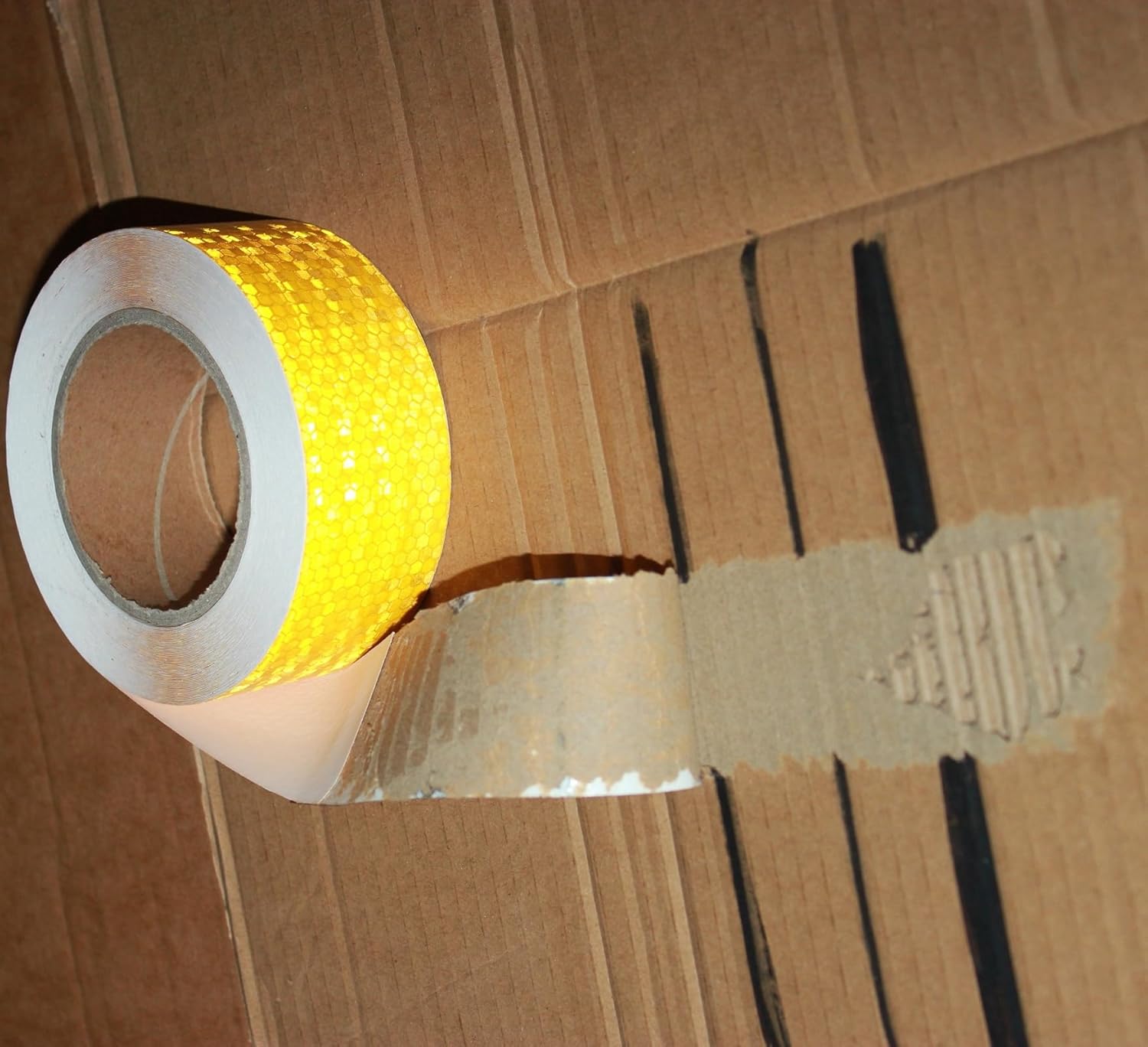 Yellow Reflective Tape 2 inch Wide, Outdoor Waterproof High Visibility Warning Industrial Marking Tape, Safety Stickers (68 feet,5 Rolls)