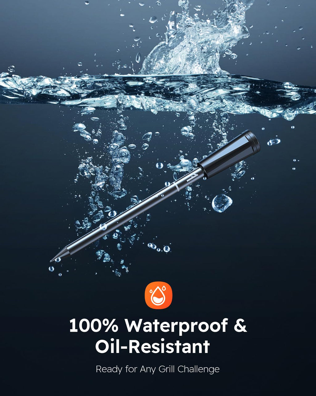 Smart Wireless Meat Thermometer | 6 Sensors Accuracy | 600FT Blutooth Range| IPX7 Waterpoof Dual Probes Digital Food Thermometer for Remote Monitoring of BBQ Grill, Oven, Smoker