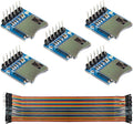 DAOKI 5Pcs TF Micro SD Card Module Memory Shield Module Micro SD Storage Expansion Board Mini Micro SD TF Card with Pins for Arduino ARM AVR with Dupont Wire
