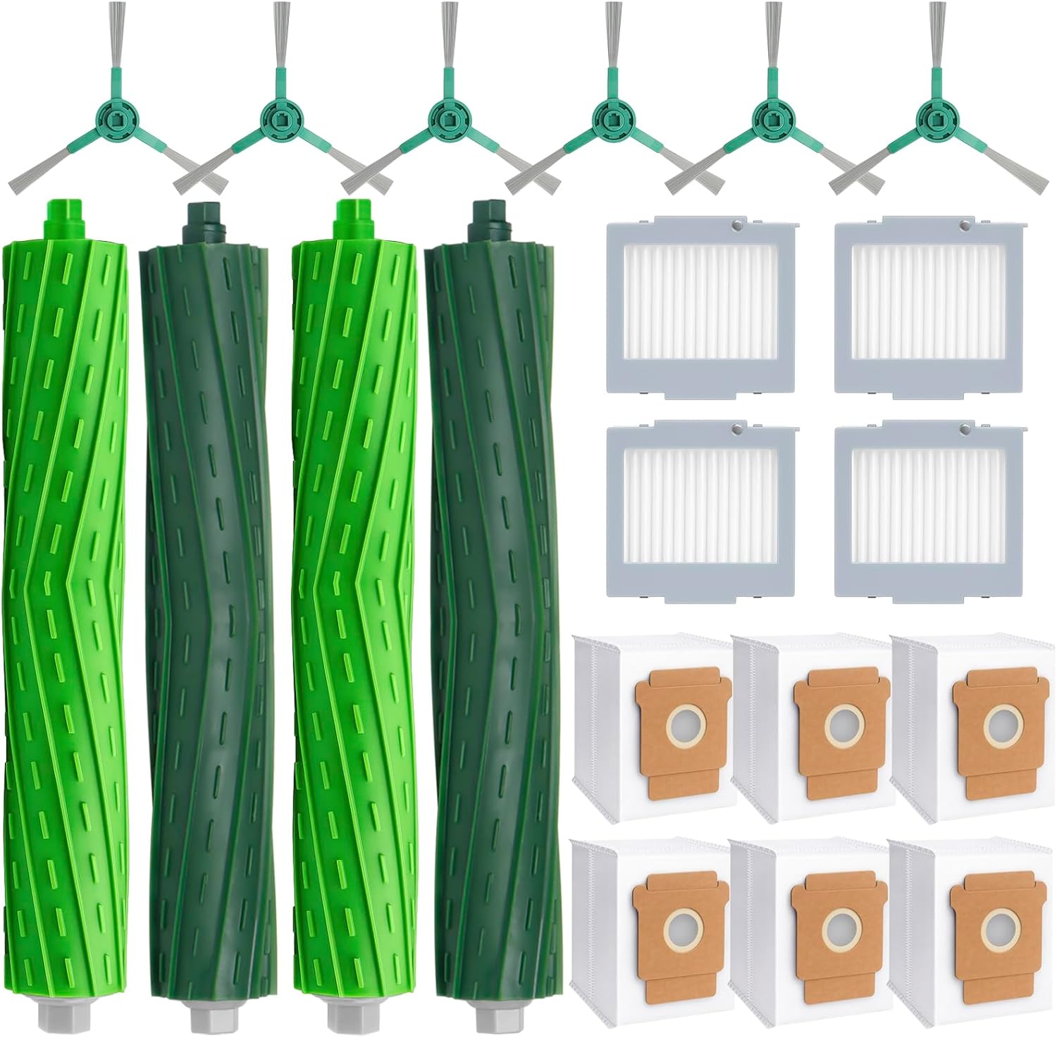 19 Replacement Part Accessories for iRobot Roomba Plus 504 Vac & max 705 vac Vacuum Cleaner, 4 Roller Brush 4 Hepa Filter 6 Dust Bags 6 Side Brush 1 Cleaning Brush