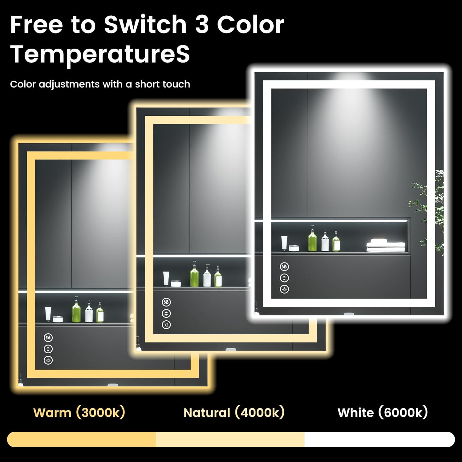 28X36 LED Bathroom Mirror with Lights, Anti-Fog, Backlit + Front Lit, Lighted Bathroom Vanity Mirror for Wall, Memory Function, Dimmable, Tempered Glass, Shatter-Proof