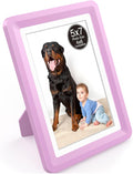 Pink 5x7 Picture Frame with Acrylic Front 1 Pack, ABS Frame for 5x7 or 4x6 Photos, Shatterproof UV-Resistant Tabletop Photo Frame, Vertical/Horizontal Display for Home Décor