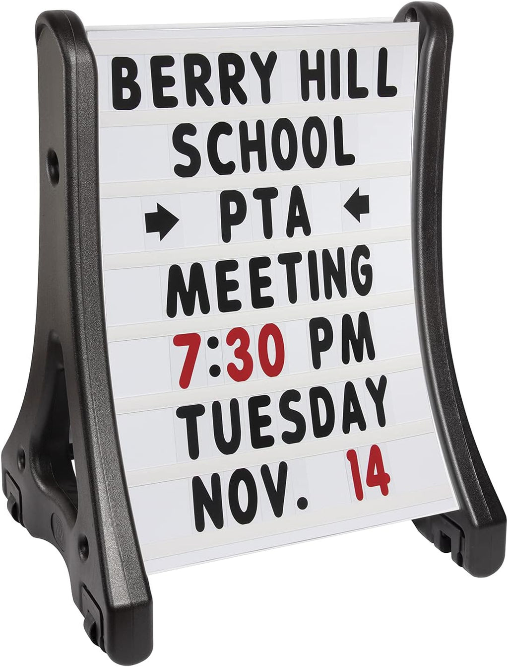 SmartSign 24"x36" Changeable Message Board Sidewalk Sign, Standard Portable A-Frame Sign & Letter Kit for Outdoor, Business, Large Black Standing Frame with Wheels, USA-Made