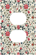 Outlet Covers Vintage Flowers Rose Leaf Bird Butterfly 1 Gang Duplex Wall Plate Decorative Switch Plates Electrical Receptacle Faceplate Light Switch Cover for Bedroom living Room Decor