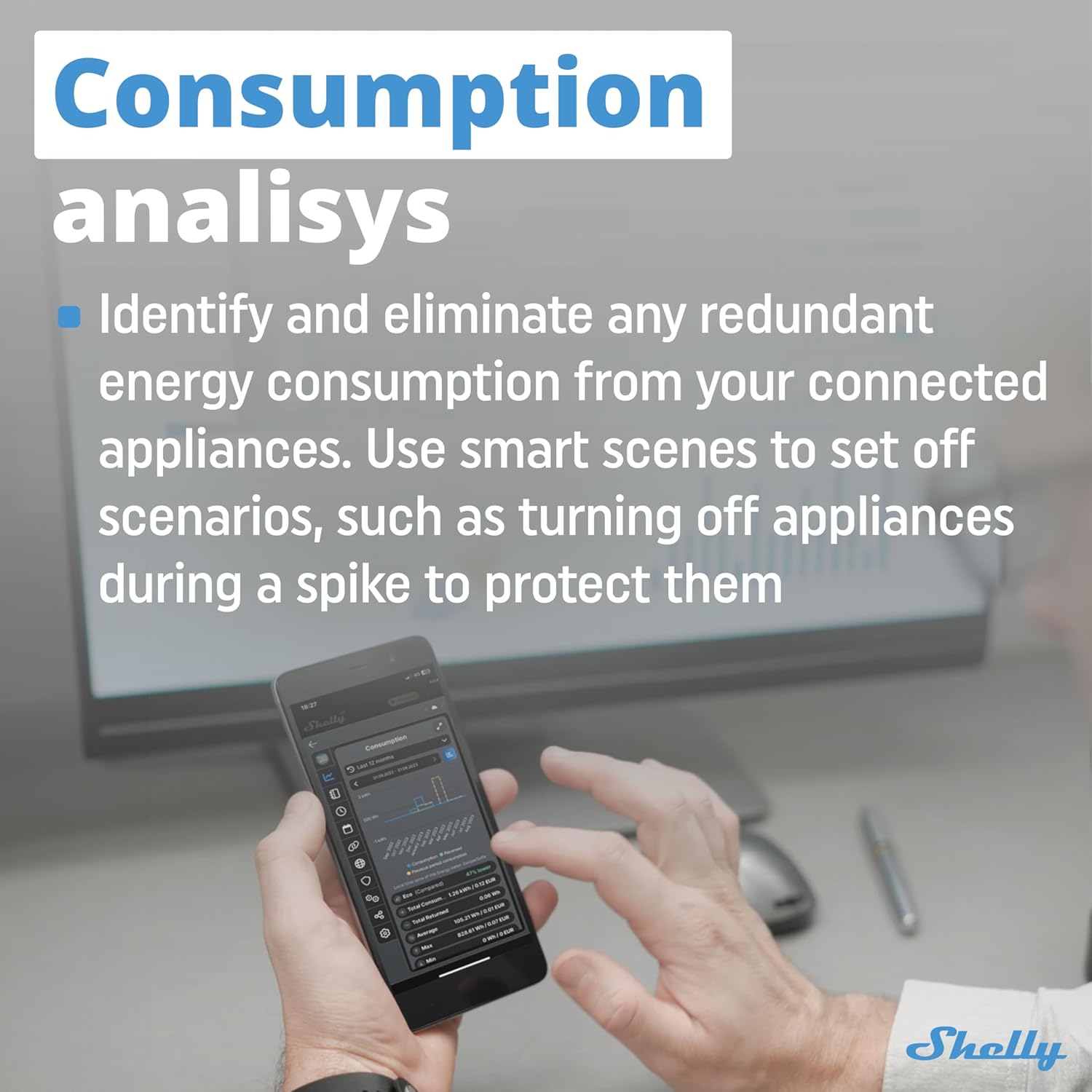 Shelly PM Mini Gen3 | WiFi Smart Power Meter 1 Channel 16 A | Home Automation | Bluetooth Gateway | Compatible with Alexa & Google Home | iOS Android App | No Hub Required | Smart Schedules