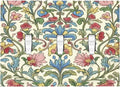 Decorative Switch Plates Boho Red Floral Morris Plant Leaves 3 Gang Wall Plate Triple Toggle Light Switch Cover Faceplate Electrical Wall Panels For Farmhouse Cabin Decor