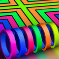 Whaline 6 Colors Neon Gaffer Cloth Tape, Fluorescent Rainbow Color UV Blacklight Tape for UV Party (0.6 inch x 35 feet)