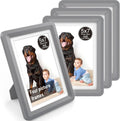 Dark Gray 5x7 Picture Frame with Acrylic Front 4 Pack, ABS Frame for 5x7 or 4x9 Photos, Shatterproof UV-Resistant Tabletop Photo Frame, Vertical/Horizontal Display for Home Décor