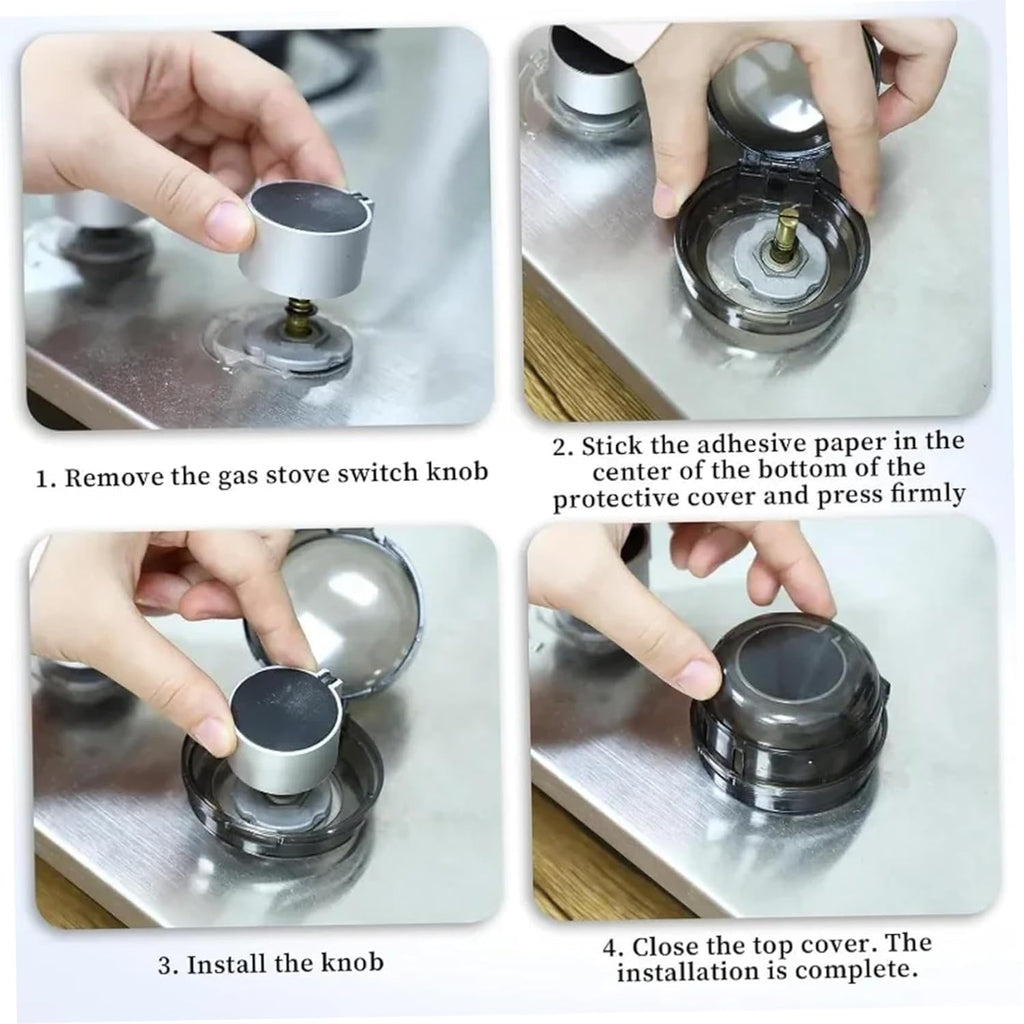 Stove Knob Safety Covers, 6PCS Gas Stove Knob Locks, Heat-Resistant Covers, Easy to Install Oven for Child SafetyStove Safety