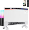 Smart Electric Space Heater with Bluetooth Speaker & RGB Light, App/Remote/Touch Control, Freestanding/Wall Heater, 2 Heat & 2 Fan Modes for All-Season Indoor Use, 110° Oscillating, Works with Alexa