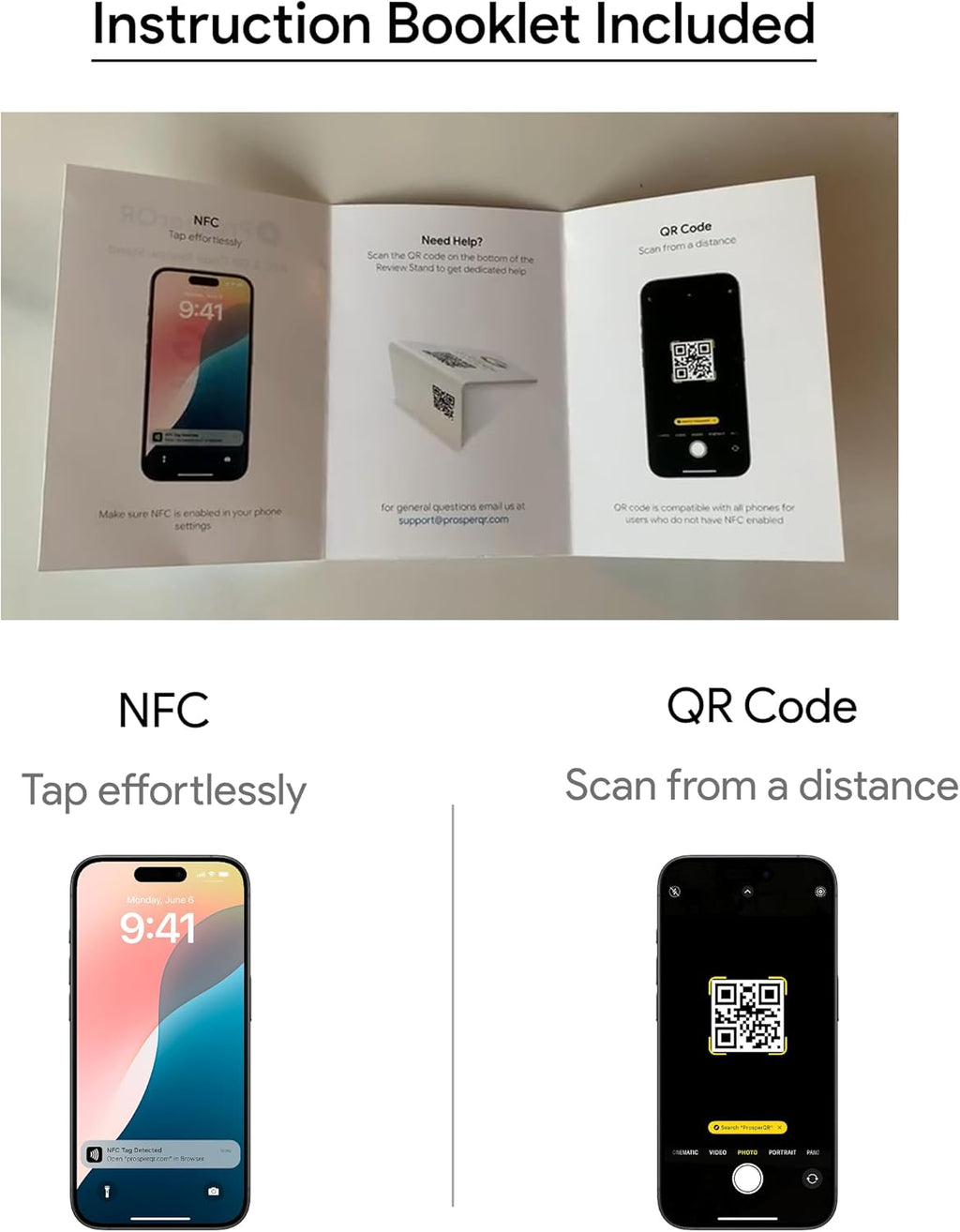 Google Review Stand - NFC & QR Code, Easy Setup, For All Businesses (10-Pack)