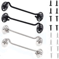 4 Pack Barn Door Latch Door Lock Hardware, Sliding Door Lock Eye Hook Latch with Screws, Rust-Resistant Metal Gate Latch, Privacy Hooks Latch for Inside Door, Wooden Fence