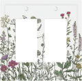 Vintage Herbs Wildflowers Plant Floral Decorative Outlet Covers 2 Gang Double Gfci Rocker Electrical Wall Panels Light Switch Cover Plate For Bed Room Home Decor