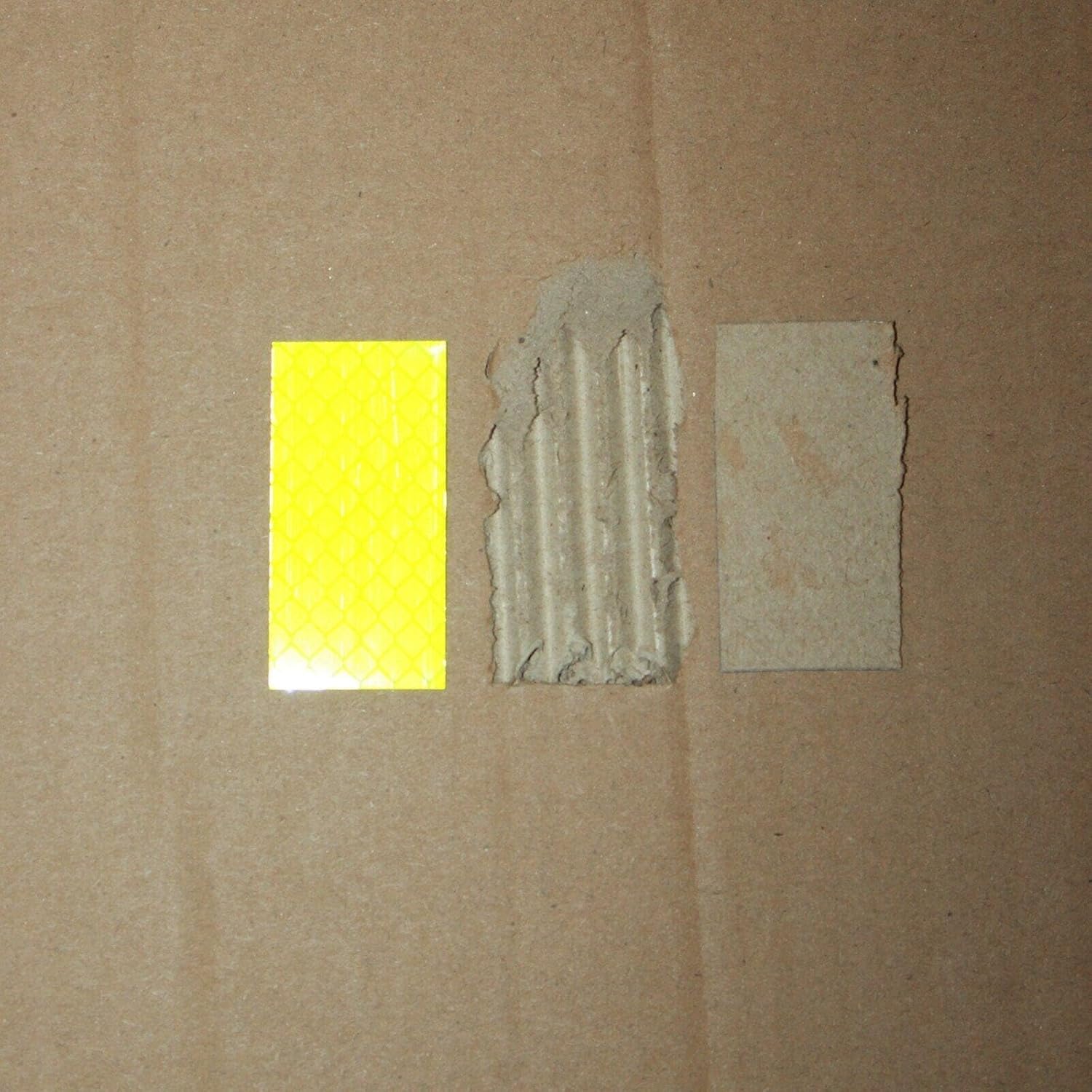 Non Fading Fluorescent Yellow Reflective Stickers 1 inch X 2 inch, Outdoor Waterproof High Visibility Safety Adhesive Reflector (100 Pcs)