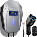 Level 2 EV Charger, 240V 48Amp EV Charger Level 2 for Home with Hardwire, J1772 Connector & Tesla Adapter, 11.5KW Electric Vehicle Charging Station with Smart APP, 26FT Cable, 4.3'' LCD Display