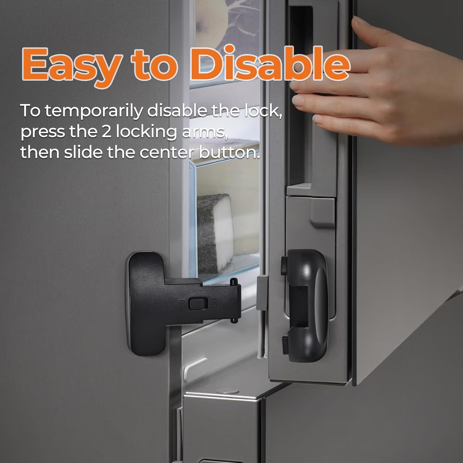 Refrigerator Fridge Door Lock for Kids Child Safety Locks for Doors Freezer Door Lock Easy to Install Keep Door Closed Child Proof Refrigerator，Freezer Door Lock 2 Pack, Black