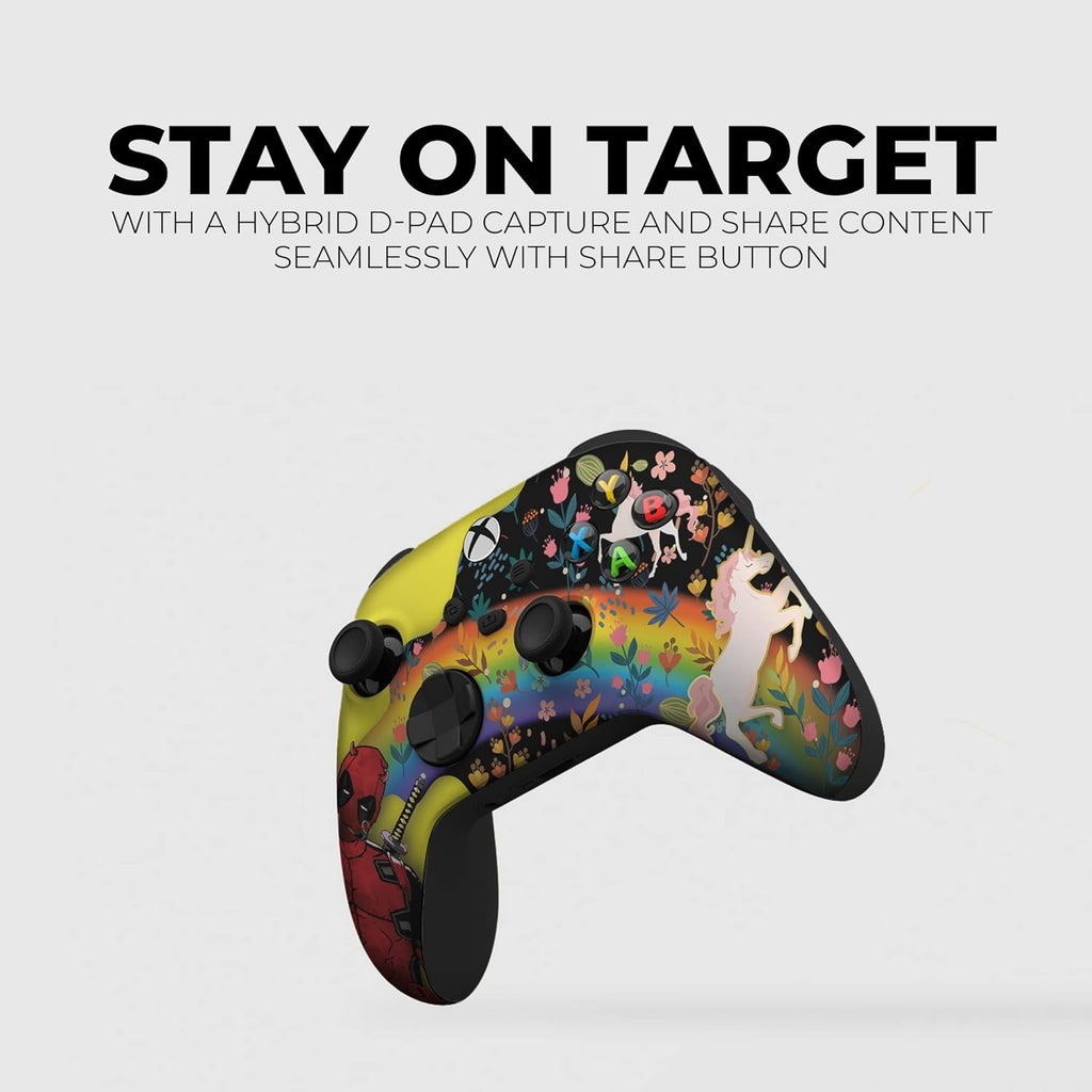 DreamController Deaddpool & Unicorn Custom X-box Controller Wireless compatible with X-box One/Series X/S Proudly Customized in USA with Permanent HYDRO-DIP Printing (NOT JUST A SKIN)