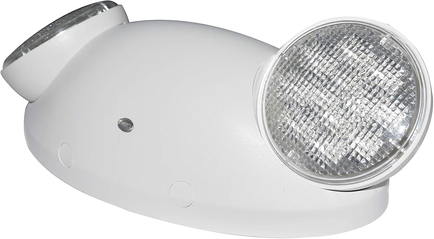 LIT-PaTH LED Emergency Lighting Fixtures with 2 LED Bug Eye Heads and Back Up Batteries- US Standard Exit Light, UL 924 and CEC Qualified, 120/277 Voltage, White, 1-Pack