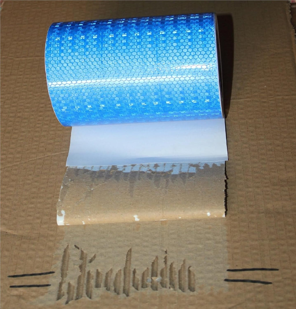 Blue Reflective Tape Outdoor Waterproof 12 inch, High Visibility Warning Industrial Marking Tape, Safety Stickers (11 feet)