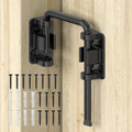 Sliding Door Loop Lock, 90/180 Degree Stainless Steel Patio Door Latch for Sliding Barn/Single/Double Opening Gate, Shed, Closet, Window, Fence - Home Security Loop Latch (Black-1PC)