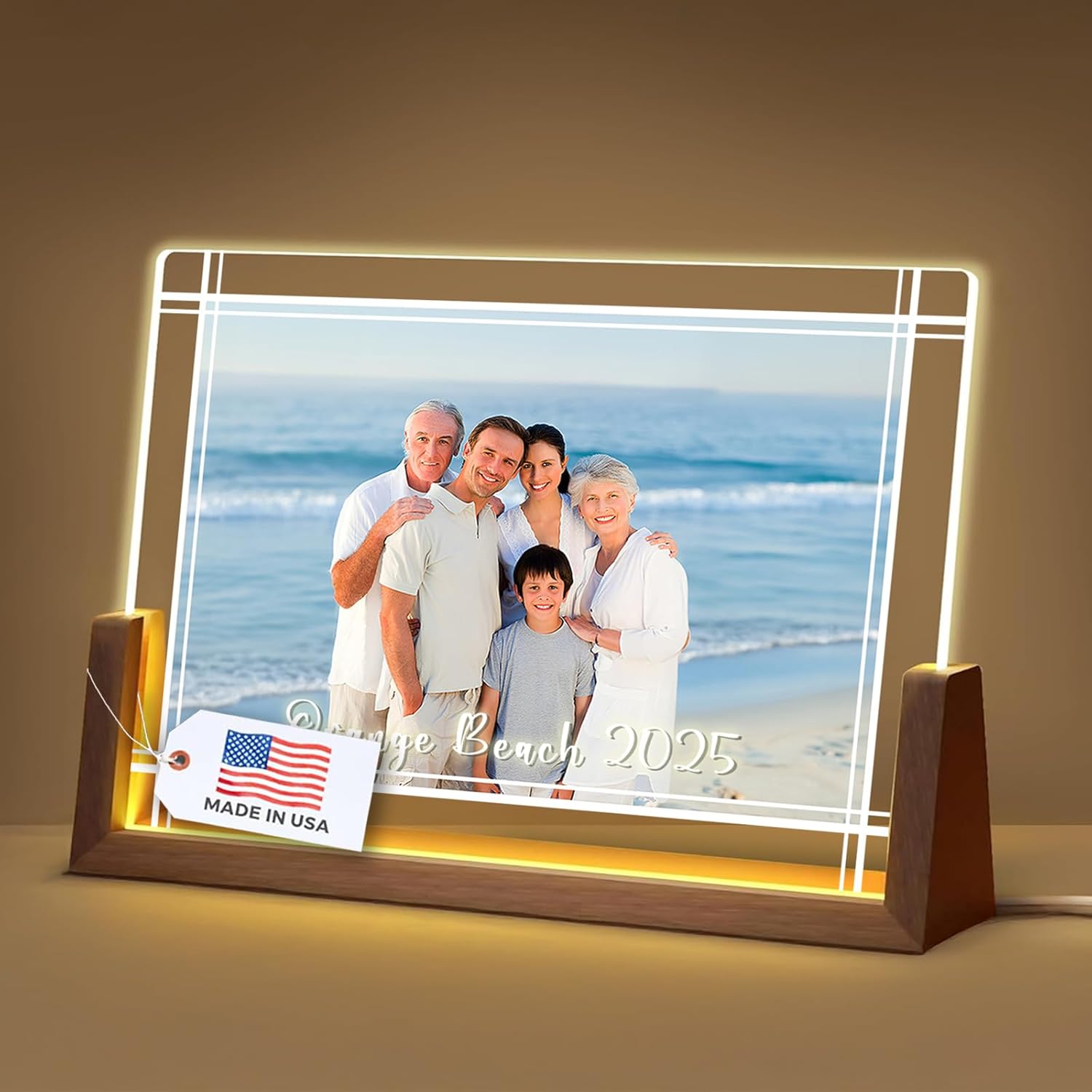 LOUISMIAA Customized Picture Frames Night Light,Decorative Plaque Anniversary Birthday Mother’s Day Father’s Day Valentine’s Personalized Gifts for Boyfriend Girlfriend Couple Same Day Shipping