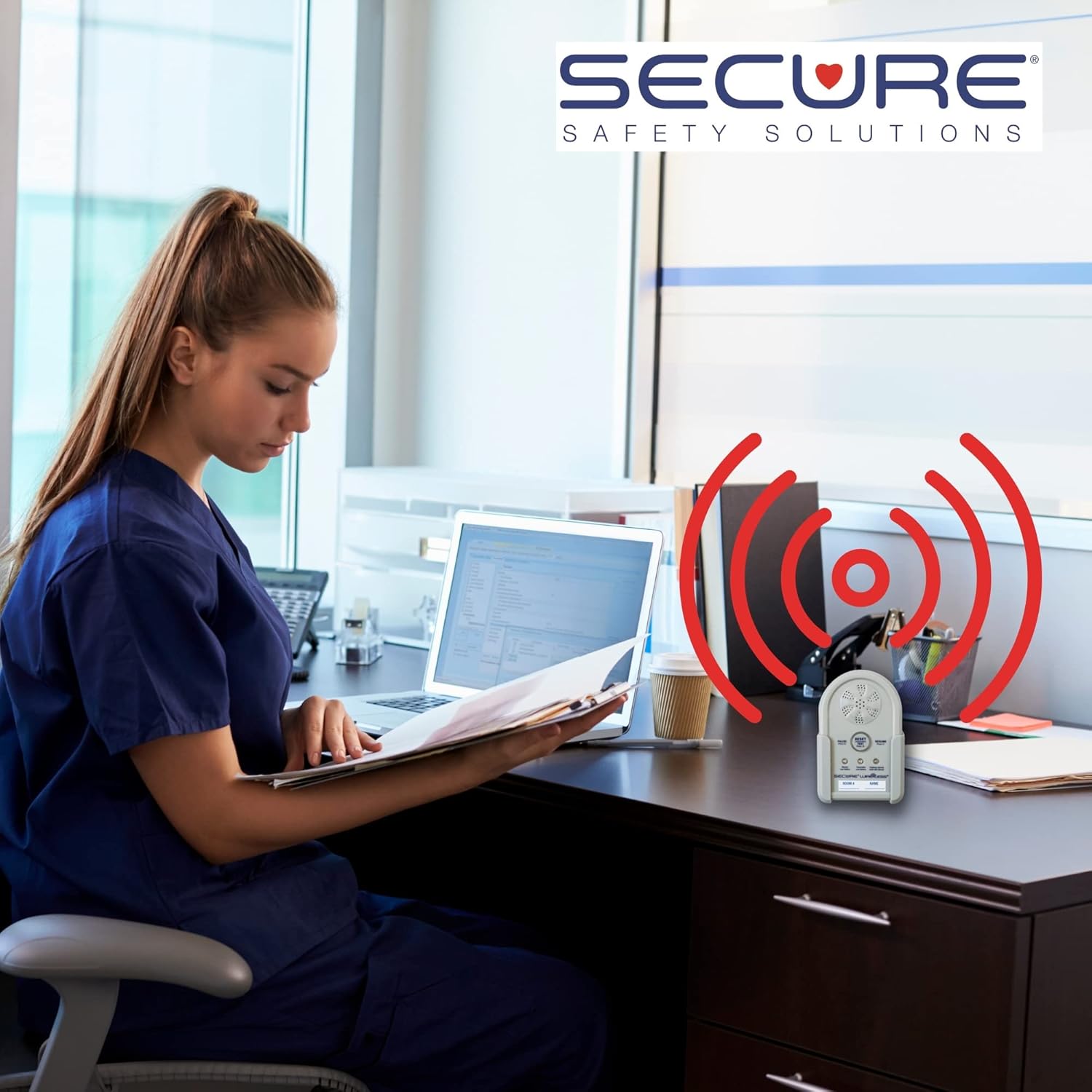 Secure Wireless Floor Mat Sensor Bed Alarm for Elderly Adults - 24"x36" Floor Sensor & Remote Alert Monitor - Bed Alarms and Fall Prevention for Elderly Dementia Patients, Caregiver Alert Seniors