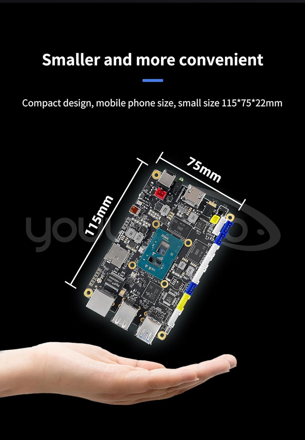 WayPonDEV youyeetoo X1s X86 Single Board Computer - A 64bit Windows 10/11/Linux Mini PC with Celeron N5095 CPU, Support Optional WiFi&BT NFC, PCIe3.0 M.2 2280 NVMe or SATA SSD (X1s 8+128GB)