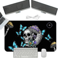 Heated Mouse Pad with 3 Temperature Settings(104°F–122°F),Large 24x14.2 Inch PU Leather Heated Desk Mat,Waterproof Warming Pad for Office,Gaming & Cold Hands Relief,Skeleton Moon Mushroom