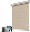 SmartWings Motorized 100% Blackout Shades Blinds, Custom Size, Cordless Window Shades with Rechargeable Battery, Work with Matter/Apple HomeKit, Alexa, Thread/Zigbee, Remote Optional, Linen Caramel