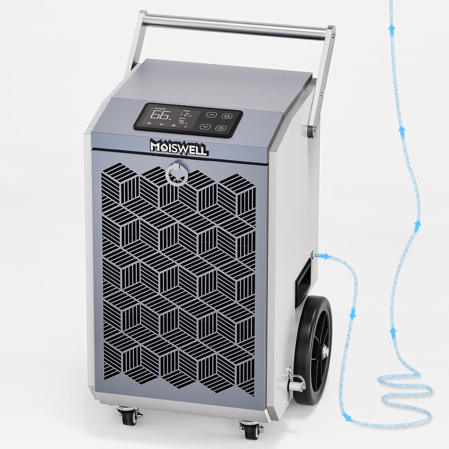 160 Pints Commercial Dehumidifier with Pump and Drain Hose for Basements, Heavy Duty Commercial Grade Dehumidifiers for Large Spaces, Warehouse, Industry Water Damage Unit, Auto Defrost