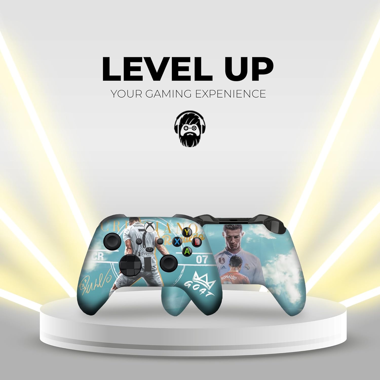 DreamController Ronaaldo Custom X-box Controller Wireless compatible with X-box One/Series X/S Proudly Customized in USA with Permanent HYDRO-DIP Printing (NOT JUST A SKIN)