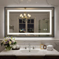 40X24 Inch LED Bathroom Mirror with Lights, Black Frame Frontlit+ Backlit Bathroom Vanity Mirror for Wall, Ultra-Clear Tempered Glass, Shatter-Proof, Anti-Fog and Memory Function, ETL Listed