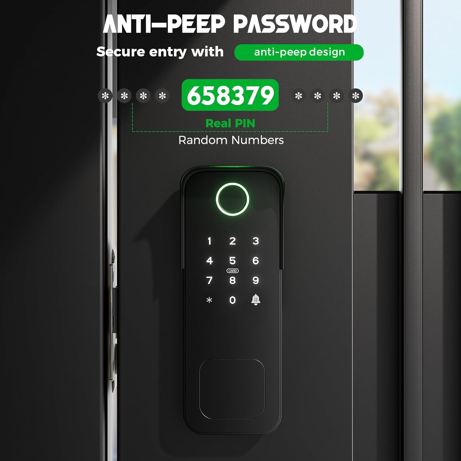 Smart Gate Lock, Electronic Gate Locks for Outdoor Fence, Keyless Smart Rim Lock, Electric Sided Keypad Locks with App Control, IC Card, Keys, Anti-Peep Touchscreen, Perfect for Fence and Outdoor