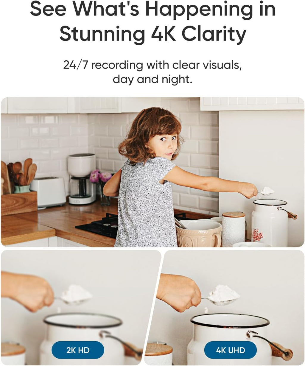 eufy Security Indoor Camera E30, Latest Generation, 4K UHD Security Camera, 360 Pan-Tilt, Color Night Vision, AI Detection for Human/Pet/Audio/Crying, Human/Pet Auto Tracking, Works with Homekit,Black