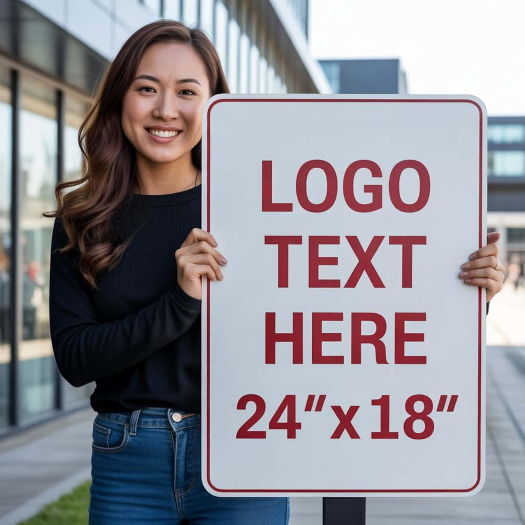 Custom Metal Sign Outdoor, Personalized Metal Signs for Office, Business, Home, 24x18 Inches, Rust Free .040 Aluminum