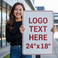 Custom Metal Sign Outdoor, Personalized Metal Signs for Office, Business, Home, 24x18 Inches, Rust Free .040 Aluminum