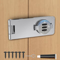 Keyless Cabinet Combination Lock 3-Digit Password Twist Knob Hasp Latch Durable Zinc Alloy Keyless Lock for Doors, Cabinets,Drawers, Closets & Fences (2 Pack, Silver)