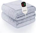 Heated Electric Blanket Full Size - 72"x84" Flannel Heating Blanket with 10 Heating Levels & 5 Time Settings Over-Heat Protection, Winter Warmer for Adults with ETL Certification（Grey）