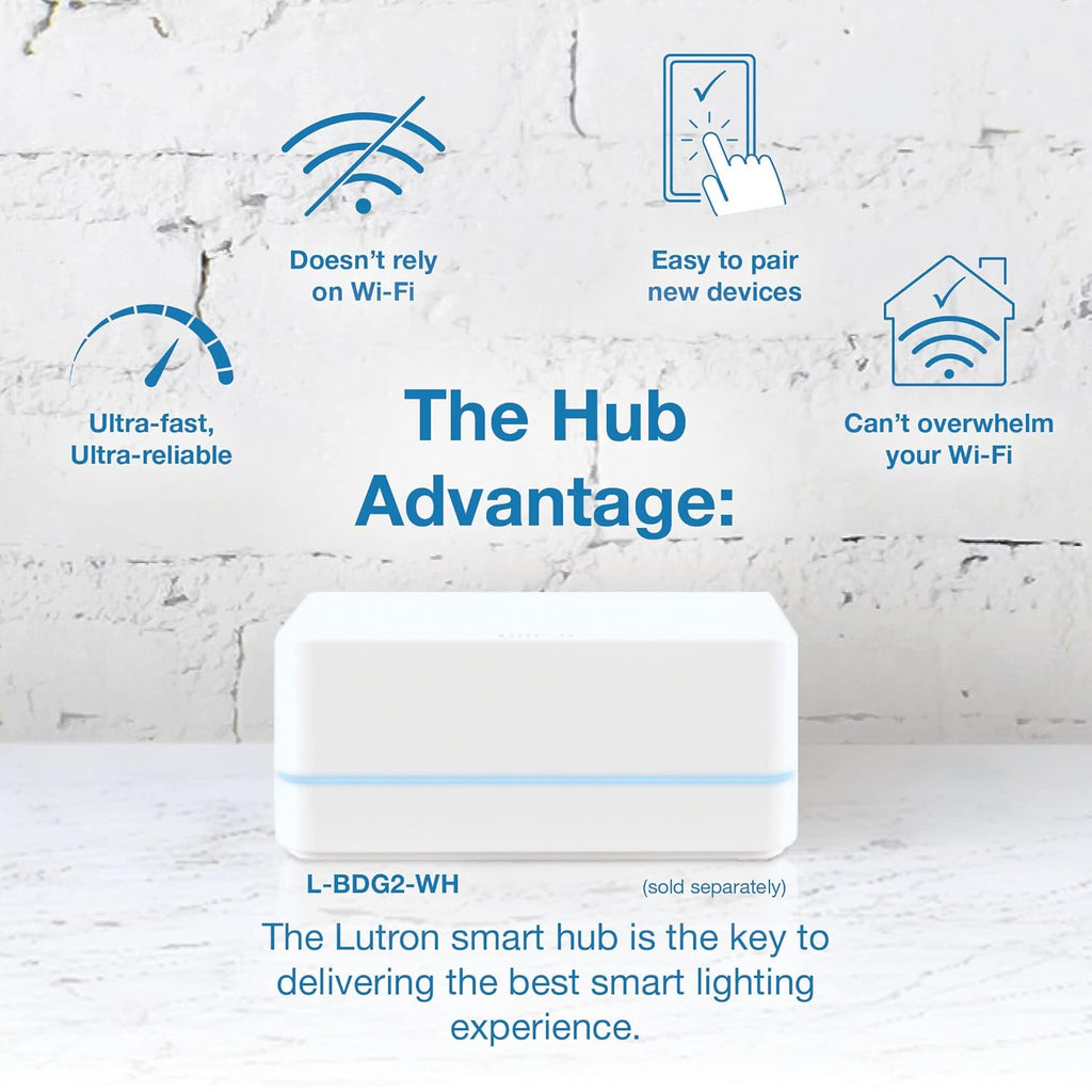 Lutron Caseta Original Smart Light Switch (Lutron Smart Hub Required), for Home, LED Lights, and Fans, 6 Amp, Single-Pole/3-Way, Neutral Required, PD-6ANS-LA, Almond